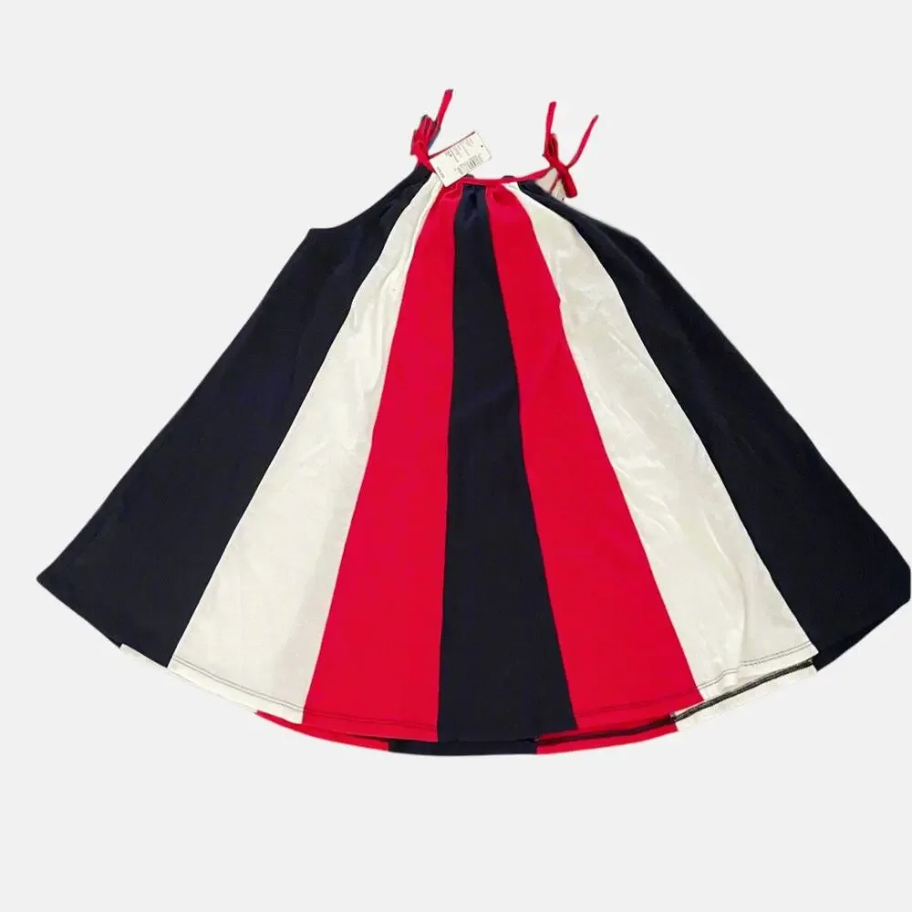 Girls Red Blue and White Dress